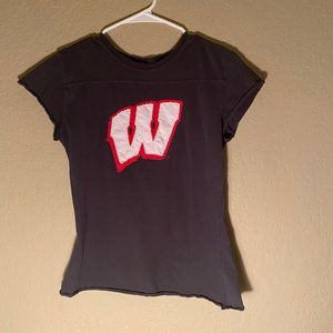 Wisconsin Badger Rough Hem Tee